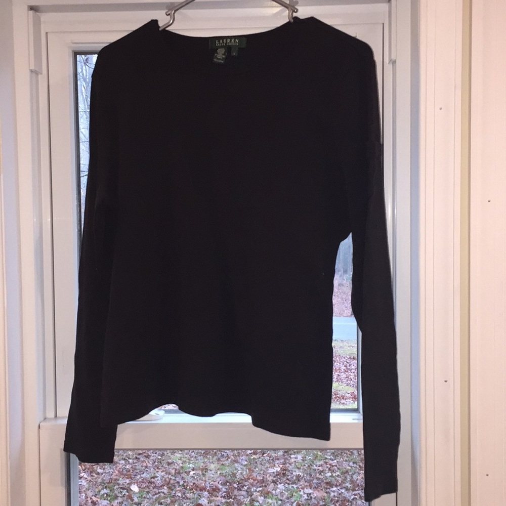 Black long sleeved Ralph Lauren shirt.